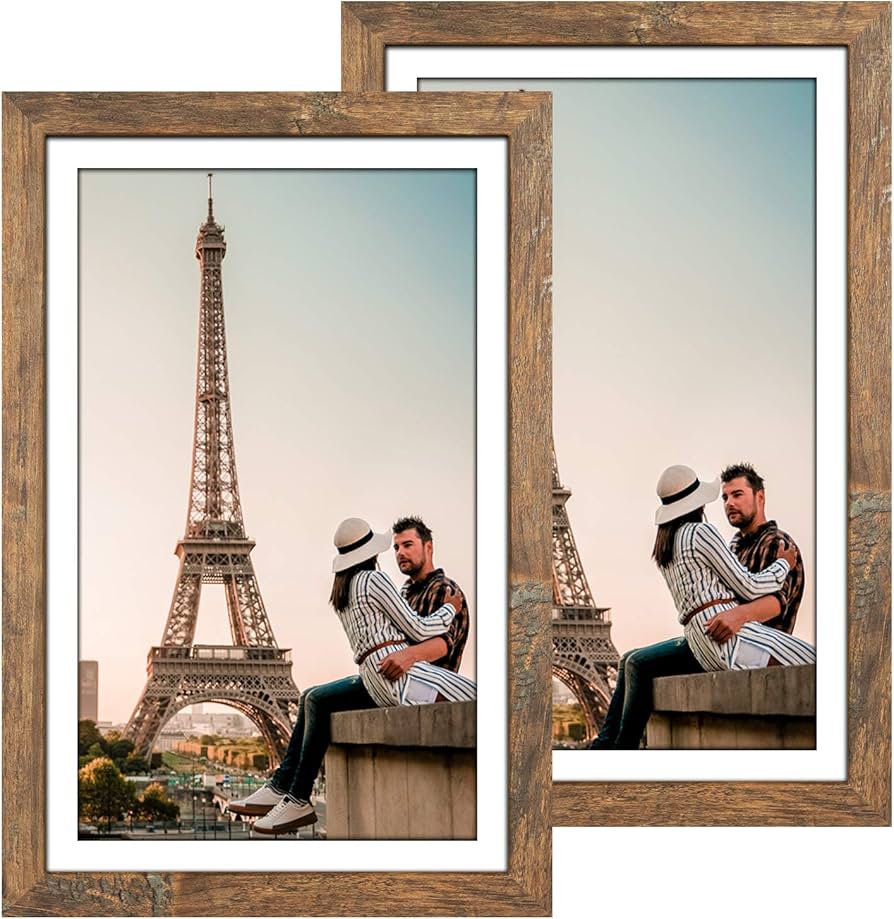 Amazon.com - Capcillin 11x17 Picture Frame Wood Pattern Rustic